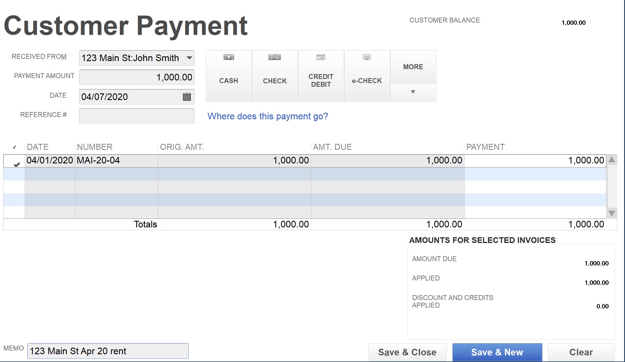 4 Ways to enter rent to QuickBooks